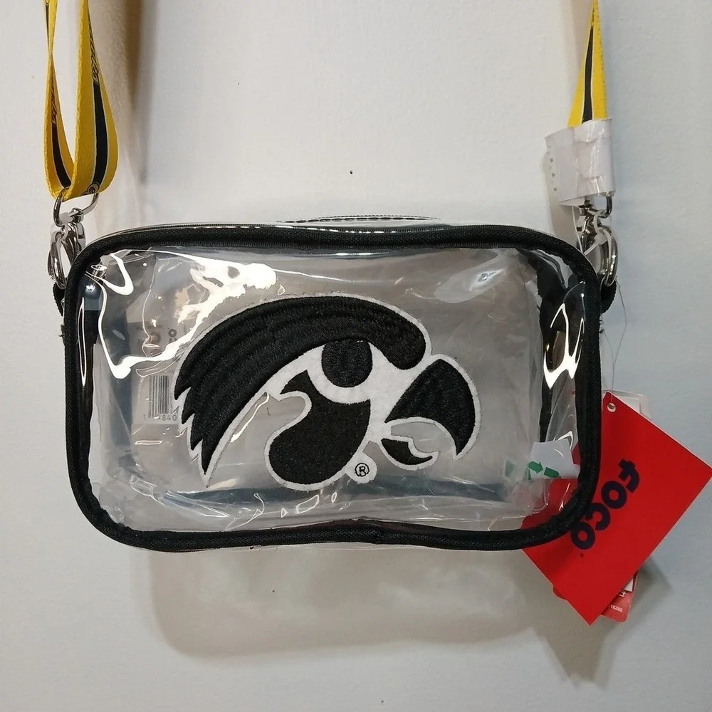 FOCO Iowa Hawkeyes Clear Crossbody Bag Embroidered Logo Stadium Compliant NWT!